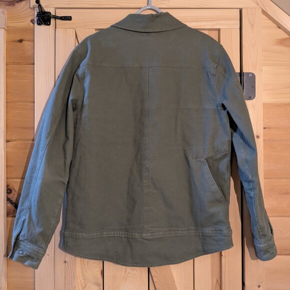 Off The Grid Torch Canvas Jacket Mens Medium Army Green Flannel Lined Snap Close - Picture 10 of 14